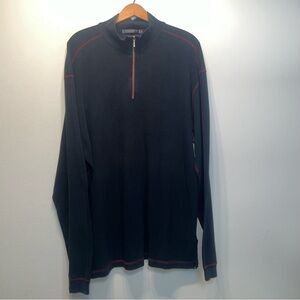 AGAVE DENIM Navy Blue Cotten Blend 1/4 Zip Shirt Sweatshirt Size XL